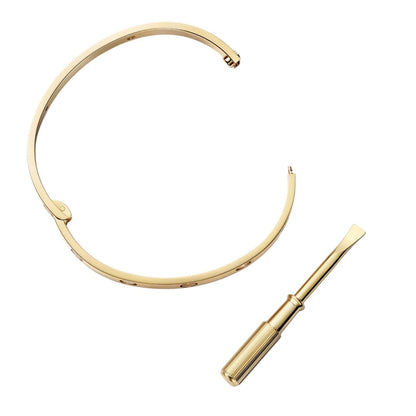 [Saipan]CLASSIC 6.1MM LOVE SINGLE-SCREW CLOSURE BANGLE - 4-DIAMOND
