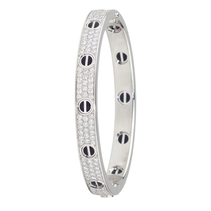[Saipan]CLASSIC 6.1MM LOVE BANGLE - DIAMOND PAVÉ & BLACK CERAMIC