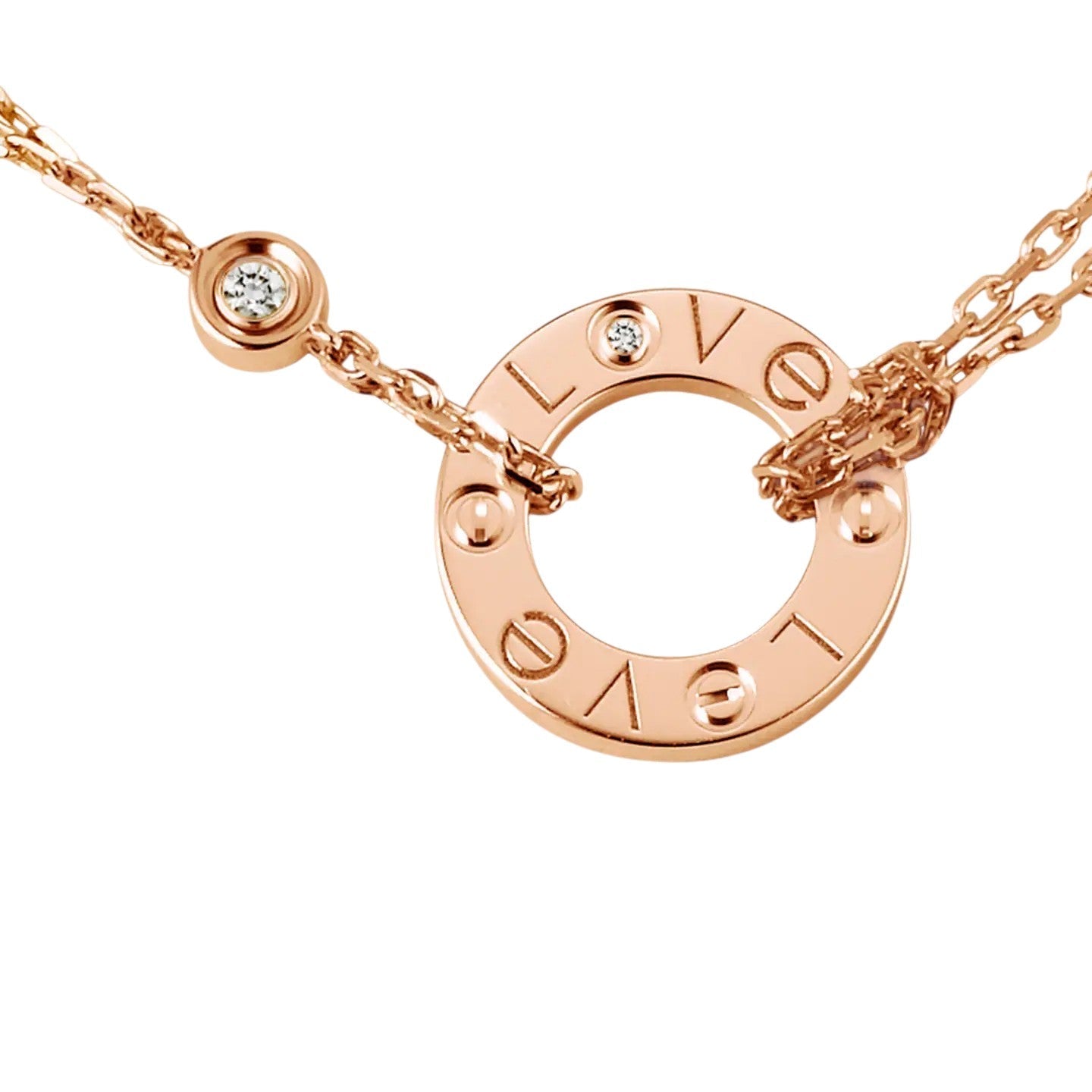 [Saipan]LOVE CIRCULAR PENDANT 2-DIAMOND NECKLACE