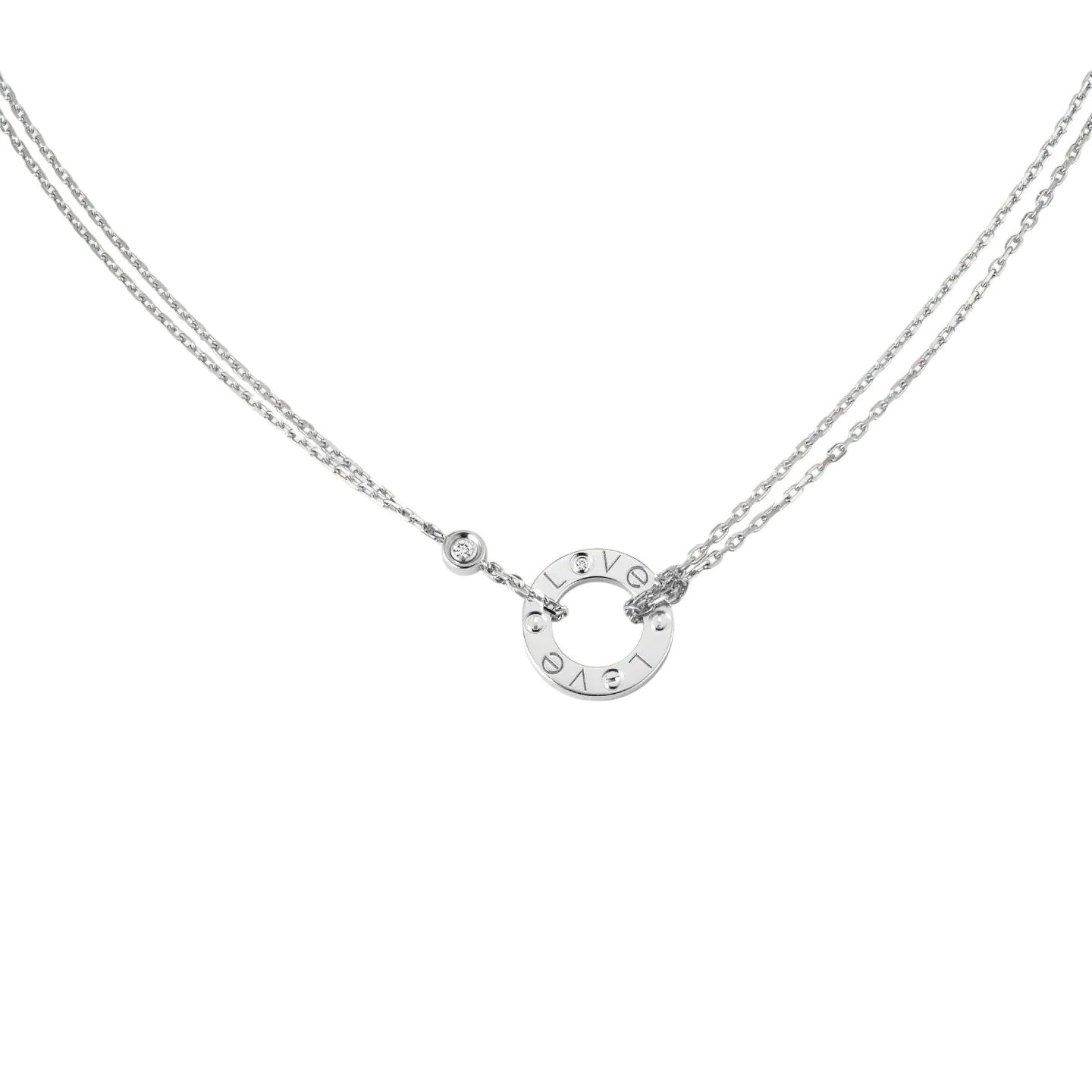 [Saipan]LOVE CIRCULAR PENDANT 2-DIAMOND NECKLACE