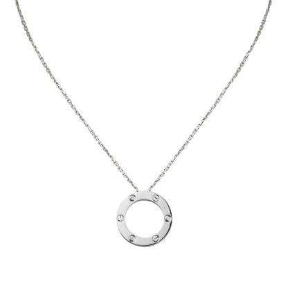 [Saipan]LOVE LARGE CIRCULAR PENDANT 3-DIAMOND NECKLACE