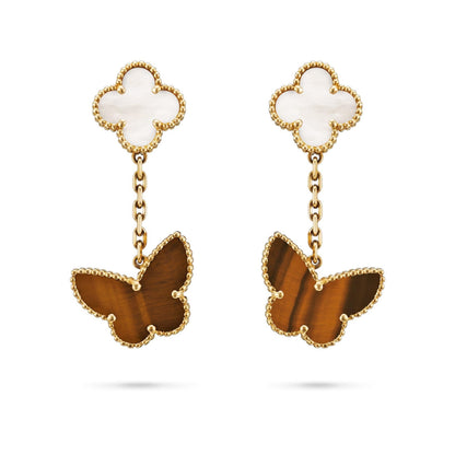 [Saipan]CLOVER DUAL-MOTIF STATEMENT STUD EARRINGS - DOUBLE-CHARM COLLECTION