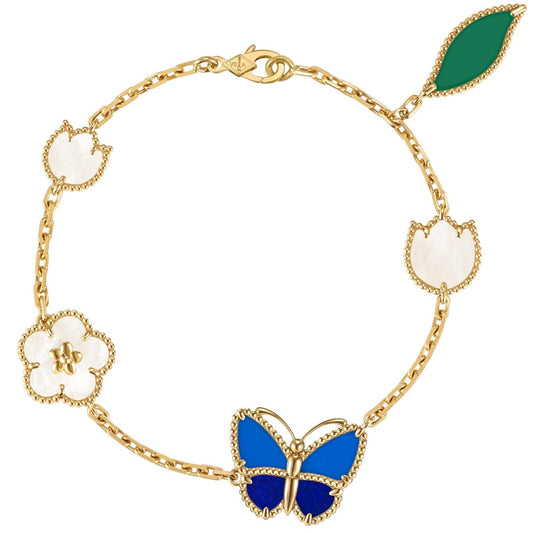 [Saipan]SPRING ENCHANTMENT BUTTERFLY & FLORAL CHARM BRACELET