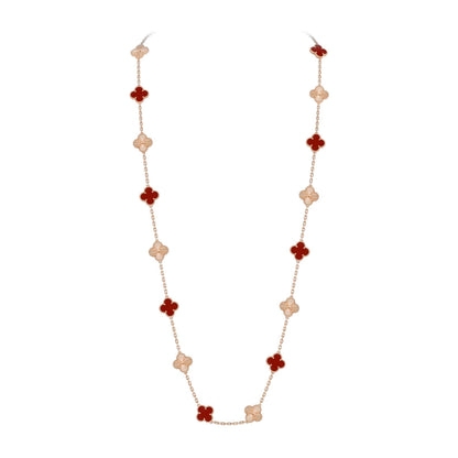 [Saipan]CLASSIC 20-MOTIF LUCKY CLOVER LONG NECKLACE ROSE GOLD COLLECTION