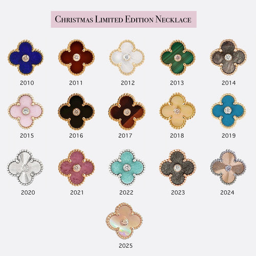 [Saipan]LIMITED EDITION CHRISTMAS CLOVER FLOWER NECKLACE - 15MM ANNUAL COLLECTIBLE PENDANT