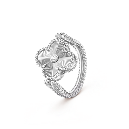 [Saipan]LUCKY CLOVER WHITE GOLD REVERSIBLE RING