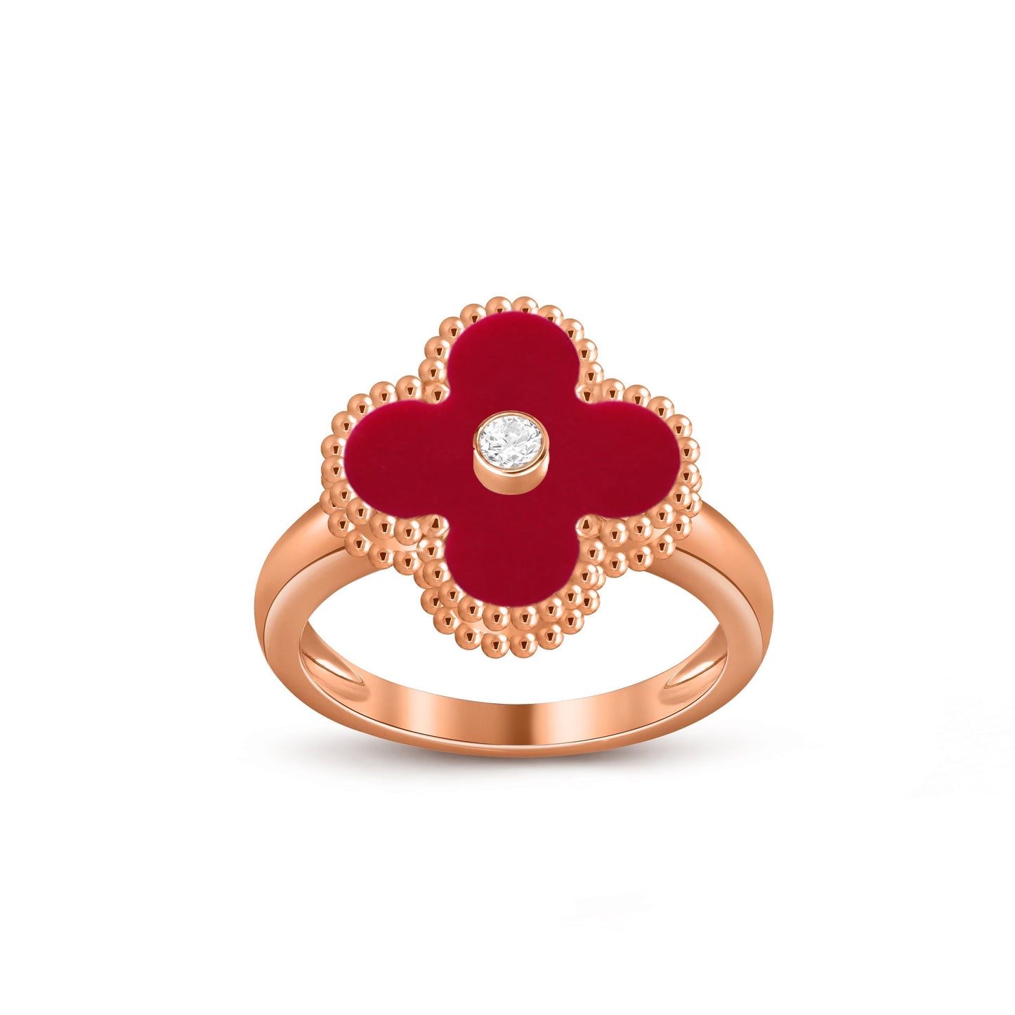 [Saipan]LUCKY CLOVER DIAMOND-ACCENT ROSE GOLD RING COLLECTION