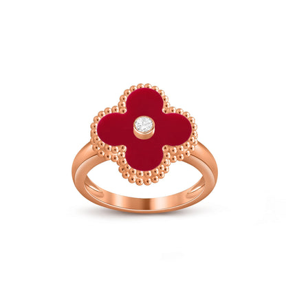 [Saipan]LUCKY CLOVER DIAMOND-ACCENT ROSE GOLD RING COLLECTION