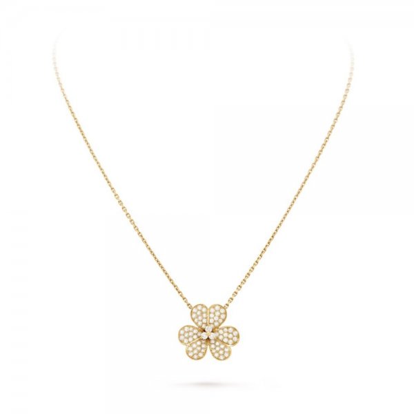 [Saipan]PAVÉ DIAMOND FLOWER CHARM NECKLACE