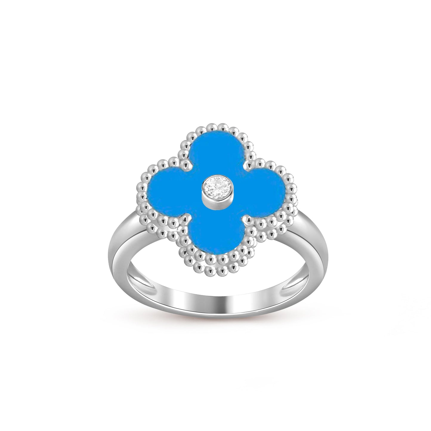 [Saipan]LUCKY CLOVER DIAMOND-ACCENT WHITE GOLD RING COLLECTION