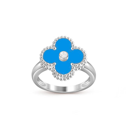 [Saipan]LUCKY CLOVER DIAMOND-ACCENT WHITE GOLD RING COLLECTION