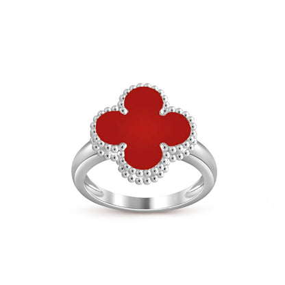 [Saipan]LUCKY CLOVER VINTAGE WHITE GOLD RING COLLECTION