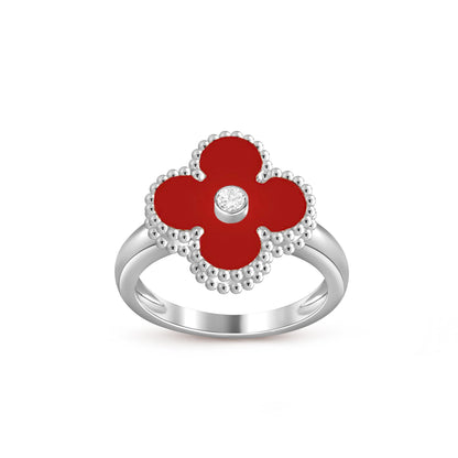 [Saipan]LUCKY CLOVER DIAMOND-ACCENT WHITE GOLD RING COLLECTION