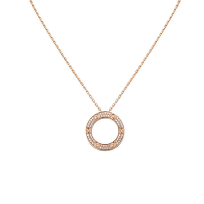 [Saipan]LOVE LARGE CIRCULAR PENDANT FULL-PAVÉ DIAMOND NECKLACE