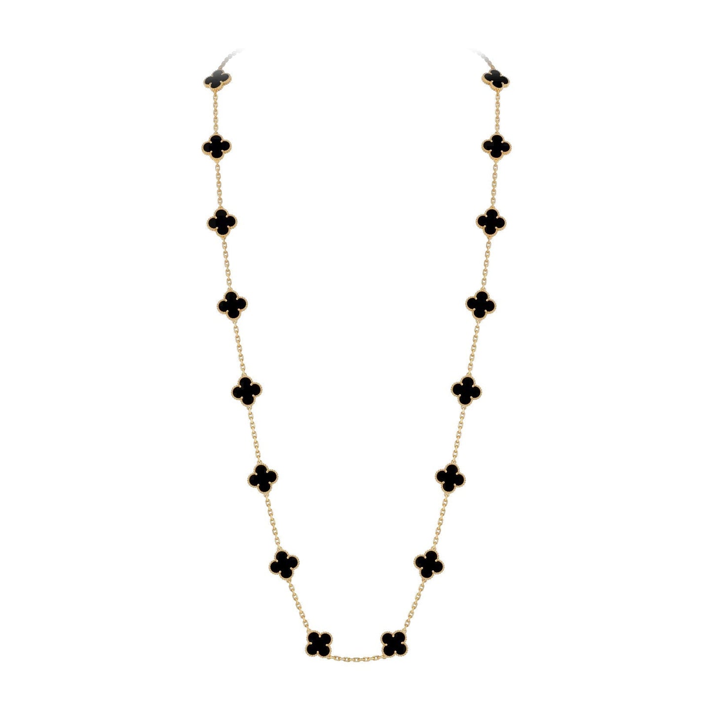 [Saipan]CLASSIC 20-MOTIF LUCKY CLOVER LONG NECKLACE GOLD COLLECTION
