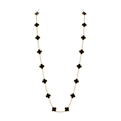 [Saipan]CLASSIC 20-MOTIF LUCKY CLOVER LONG NECKLACE GOLD COLLECTION