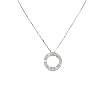 [Saipan]LOVE LARGE CIRCULAR PENDANT FULL-PAVÉ DIAMOND NECKLACE