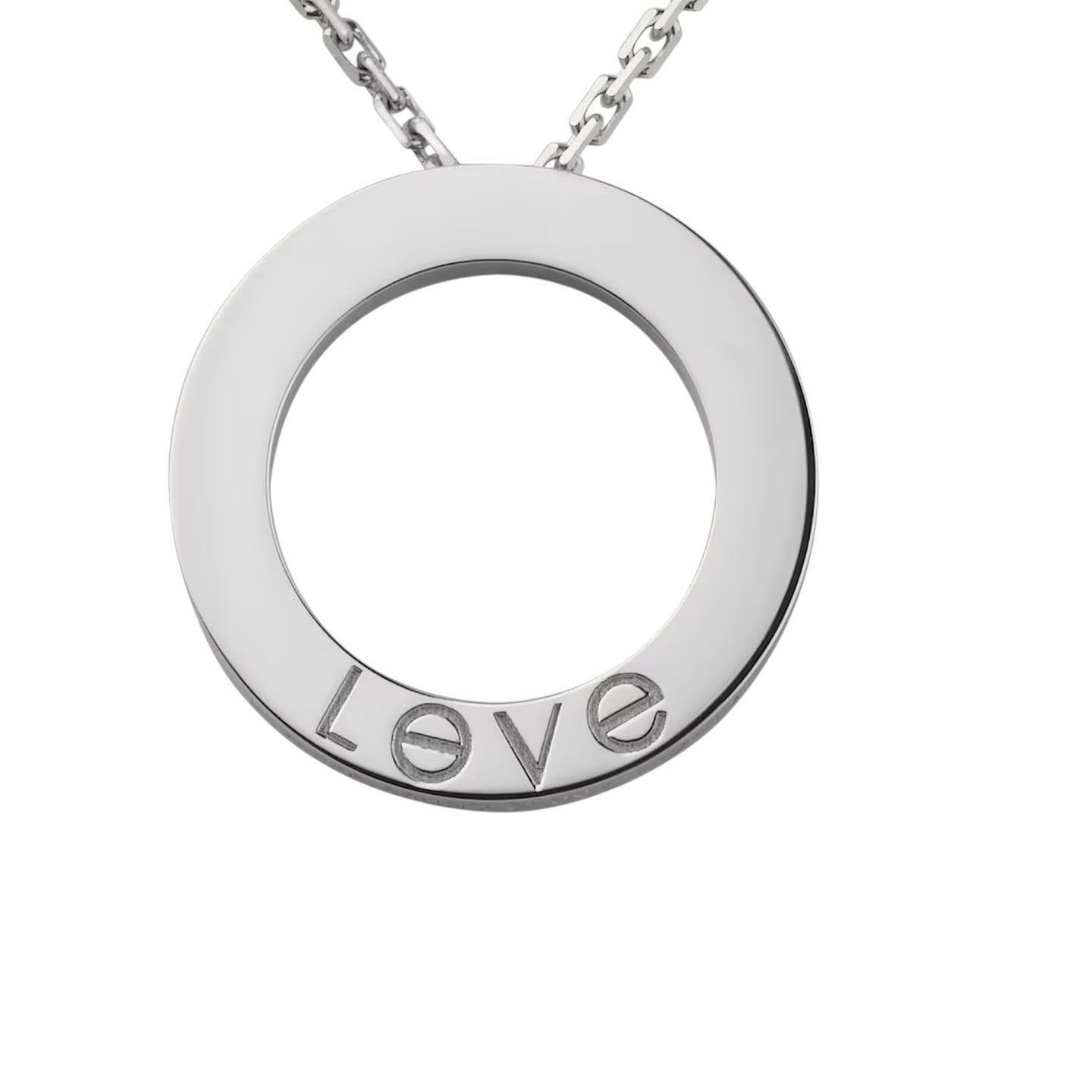 [Saipan]LOVE LARGE CIRCULAR PENDANT 3-DIAMOND NECKLACE