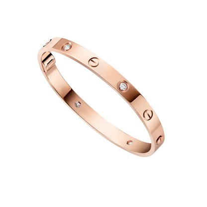 [Saipan]CLASSIC 6.1MM LOVE SINGLE-SCREW CLOSURE BANGLE - 4-DIAMOND