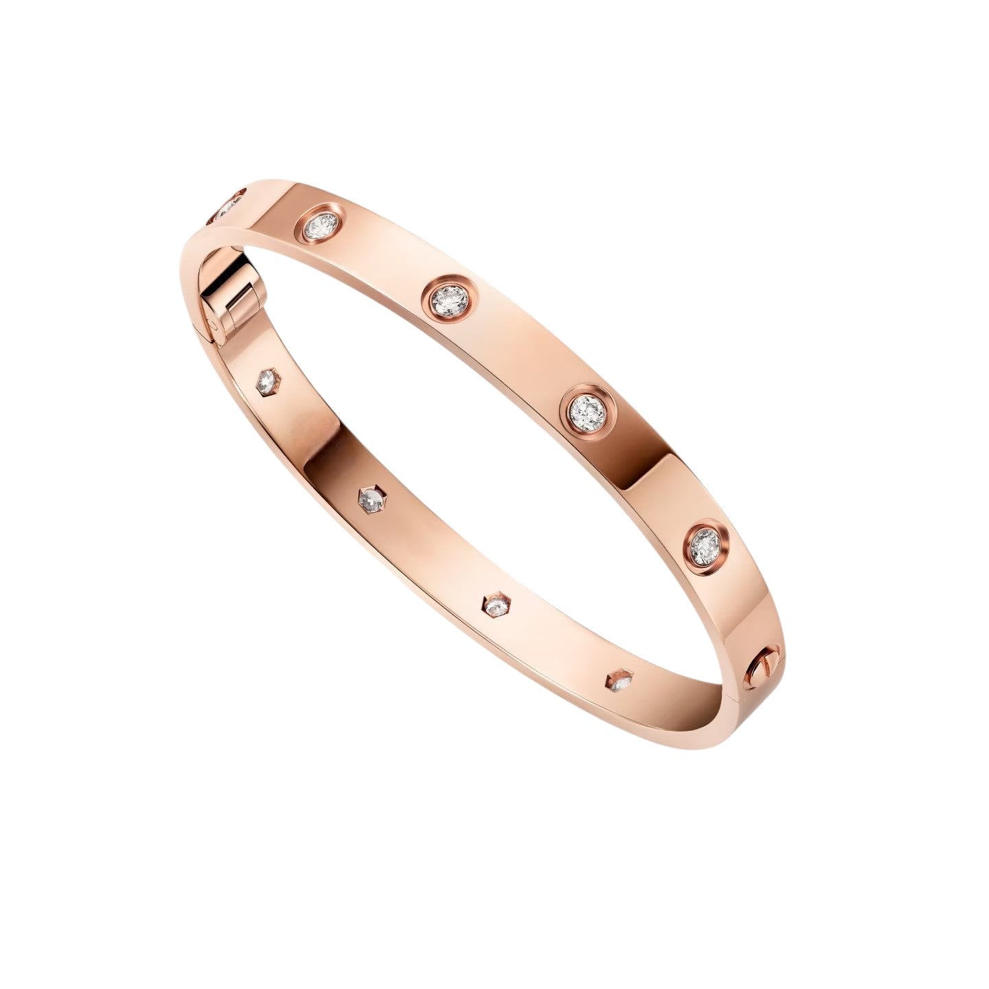 [Saipan]CLASSIC 6.1MM LOVE SINGLE-SCREW CLOSURE BANGLE - 10-DIAMOND