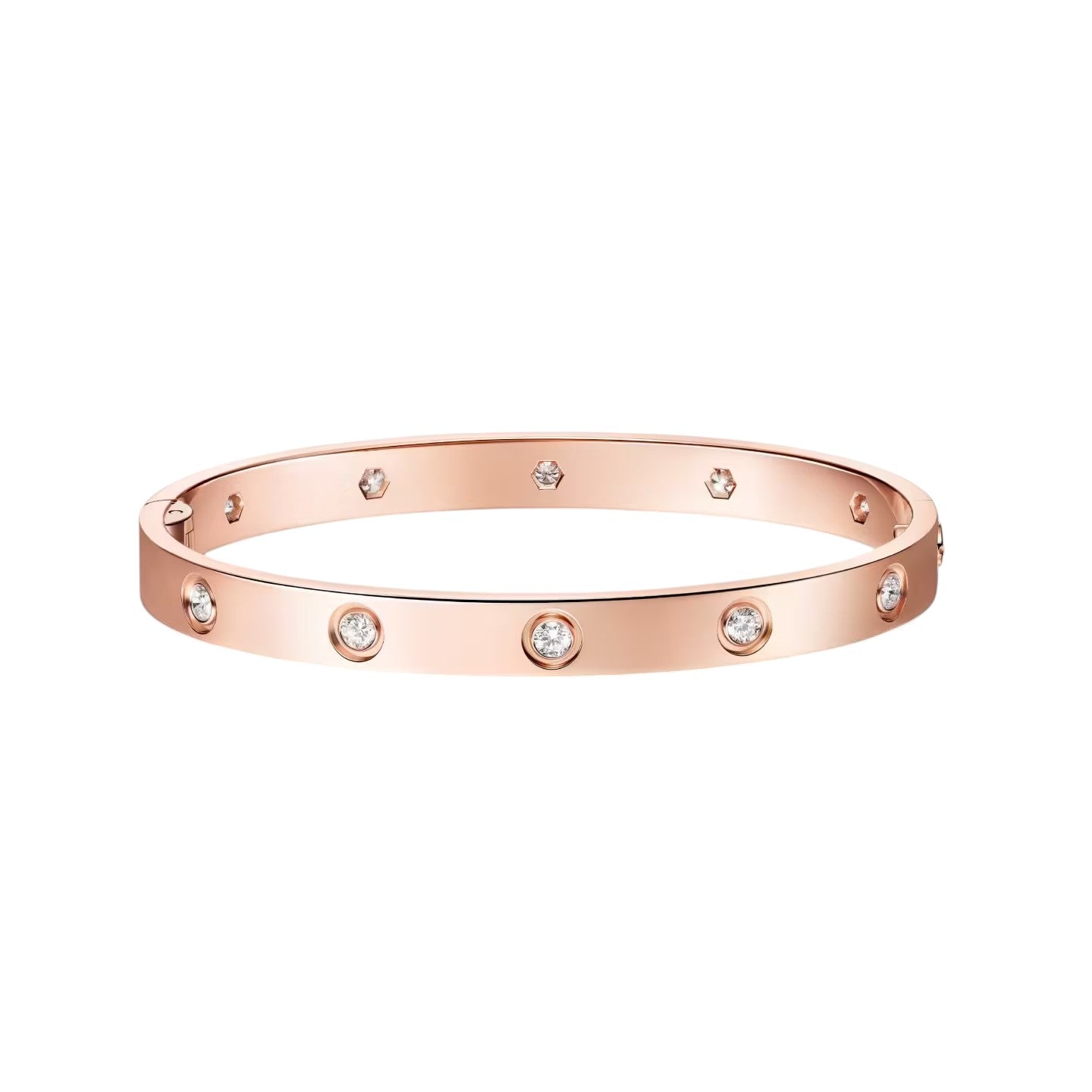 [Saipan]CLASSIC 6.1MM LOVE SINGLE-SCREW CLOSURE BANGLE - 10-DIAMOND