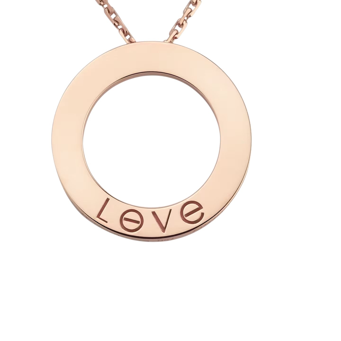 [Saipan]LOVE LARGE CIRCULAR PENDANT 3-DIAMOND NECKLACE