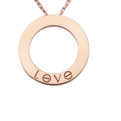 [Saipan]LOVE LARGE CIRCULAR PENDANT 3-DIAMOND NECKLACE
