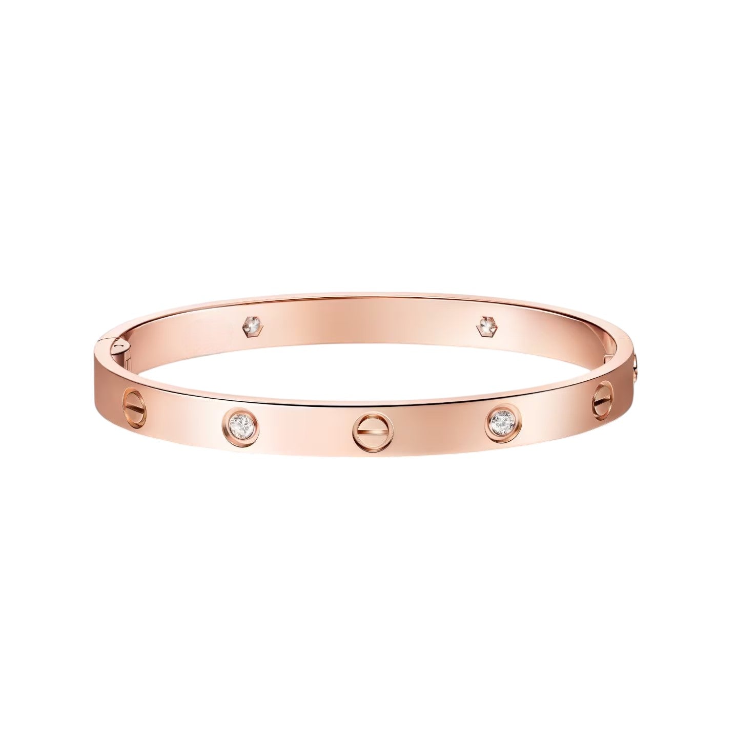 [Saipan]CLASSIC 6.1MM LOVE SINGLE-SCREW CLOSURE BANGLE - 4-DIAMOND