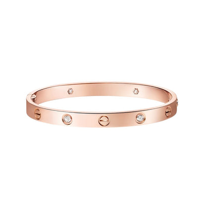 [Saipan]CLASSIC 6.1MM LOVE SINGLE-SCREW CLOSURE BANGLE - 4-DIAMOND