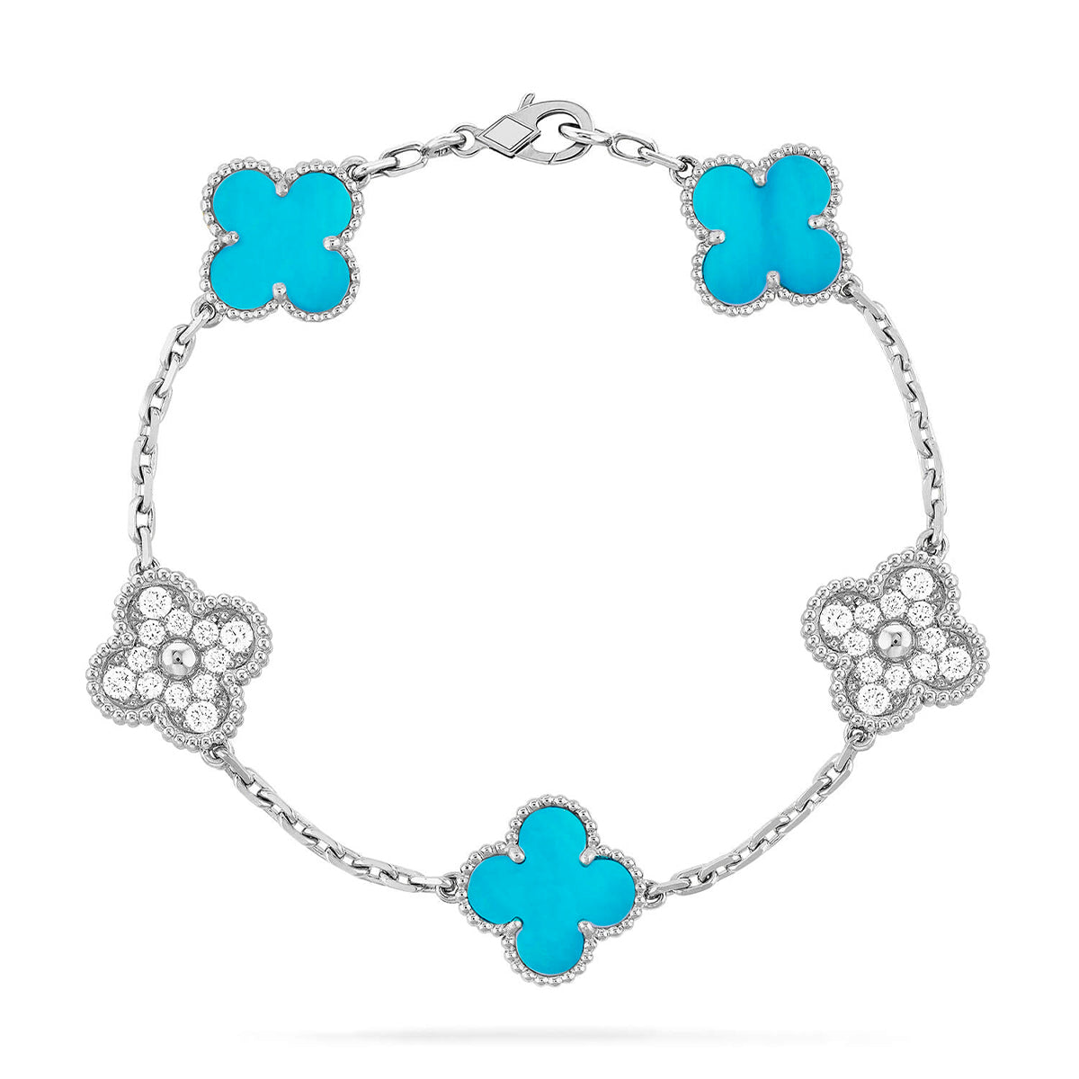 [Saipan]LUCKY CLOVER 5-MOTIF BRACELET - TURQUOISE COLLECTION