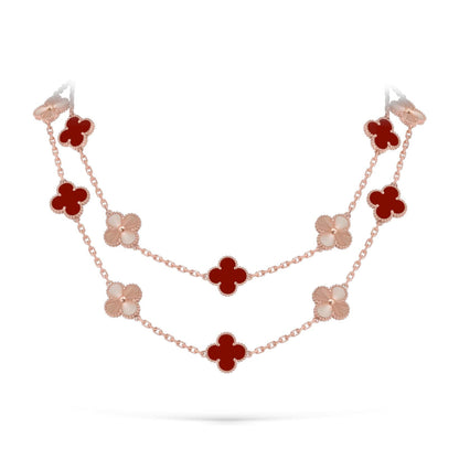 [Saipan]CLASSIC 20-MOTIF LUCKY CLOVER LONG NECKLACE ROSE GOLD COLLECTION