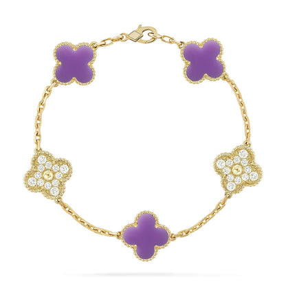 [Saipan]LUCKY CLOVER 5-MOTIF BRACELET - LAVENDER COLLECTION