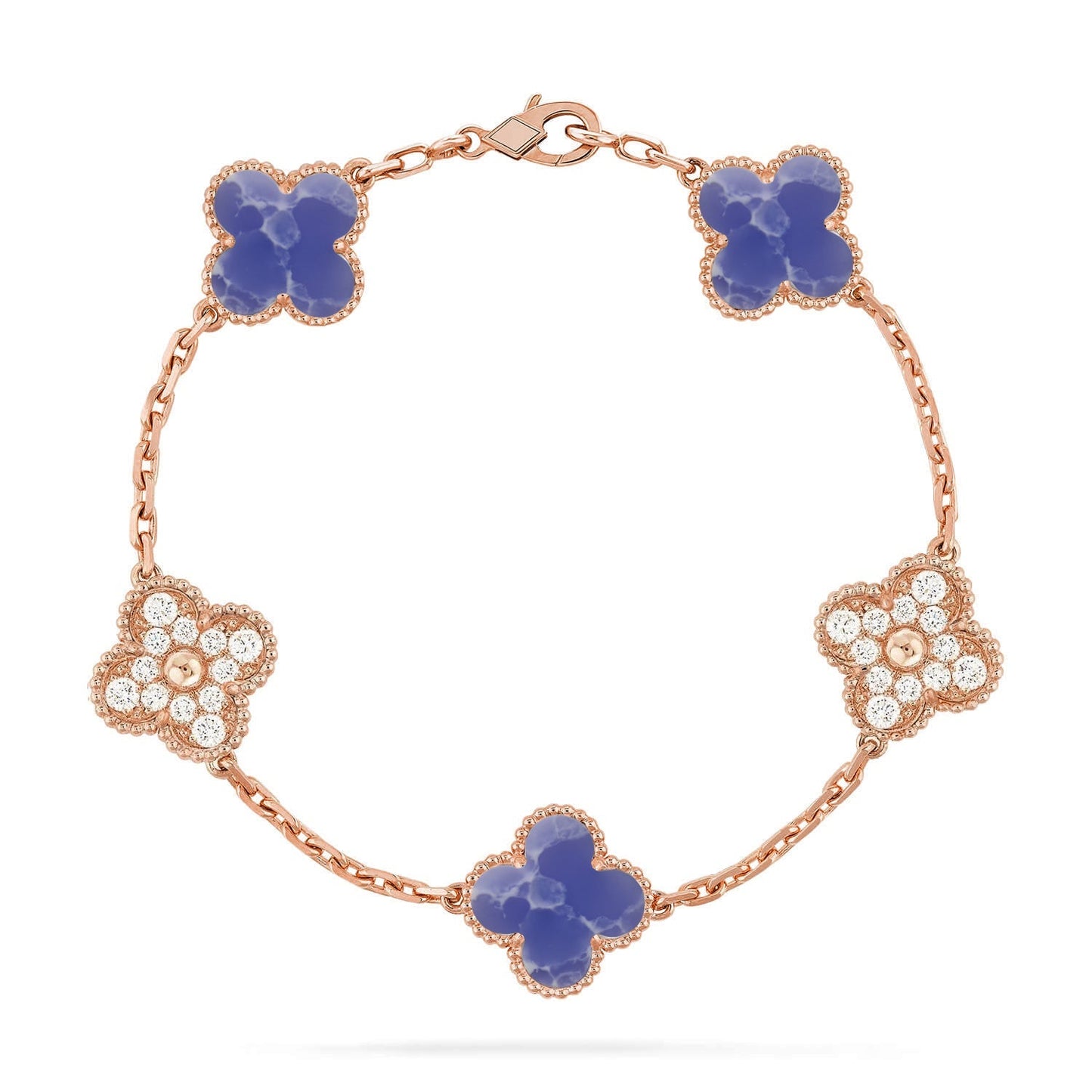 [Saipan]LUCKY CLOVER 5-MOTIF BRACELET - BLUE LARIMAR COLLECTION