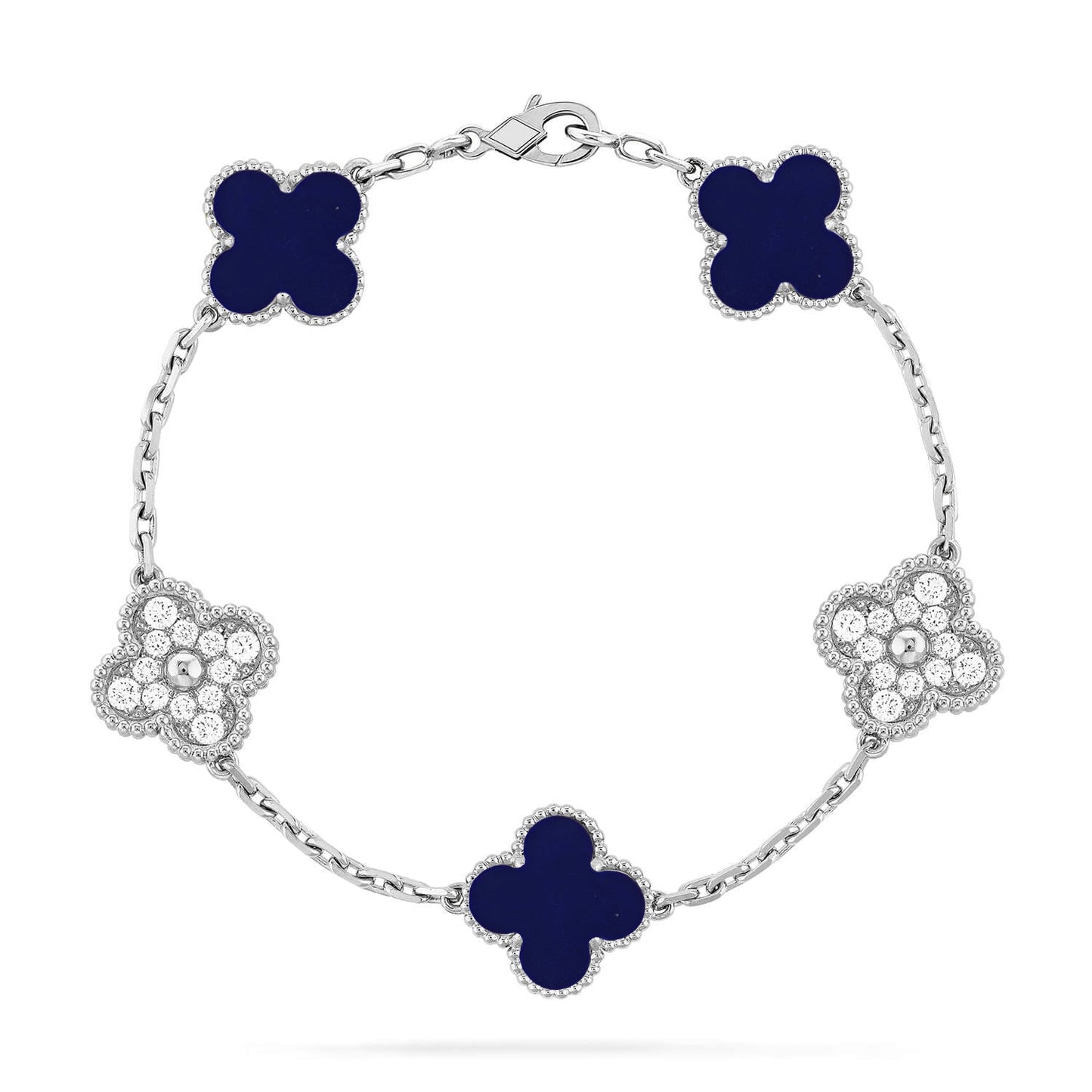 [Saipan]LUCKY CLOVER 5-MOTIF BRACELET - LAPIS LAZULI COLLECTION