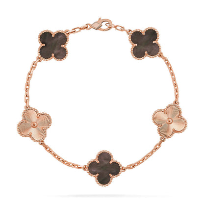 [Saipan]LUCKY CLOVER 5-MOTIF BRACELET - GREY MOTHER-OF-PEARL COLLECTION