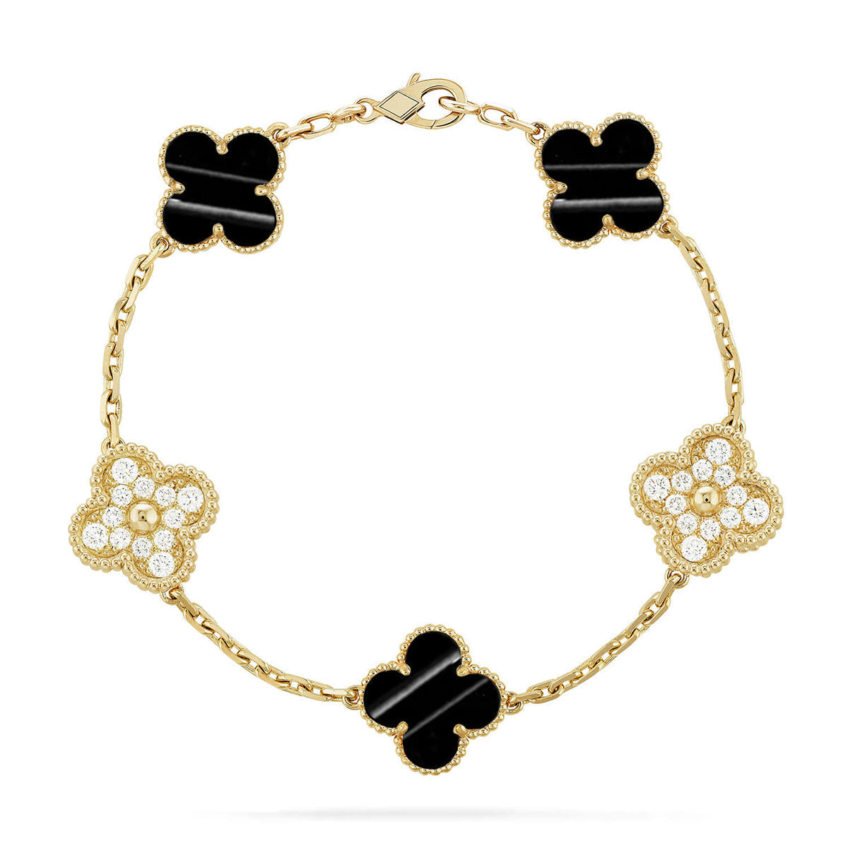 [Saipan]LUCKY CLOVER 5-MOTIF BRACELET - PULSE STONE COLLECTION