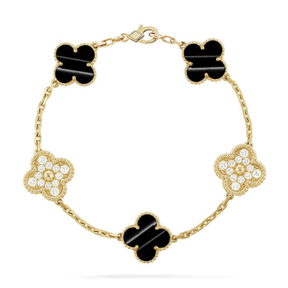 [Saipan]LUCKY CLOVER 5-MOTIF BRACELET - PULSE STONE COLLECTION
