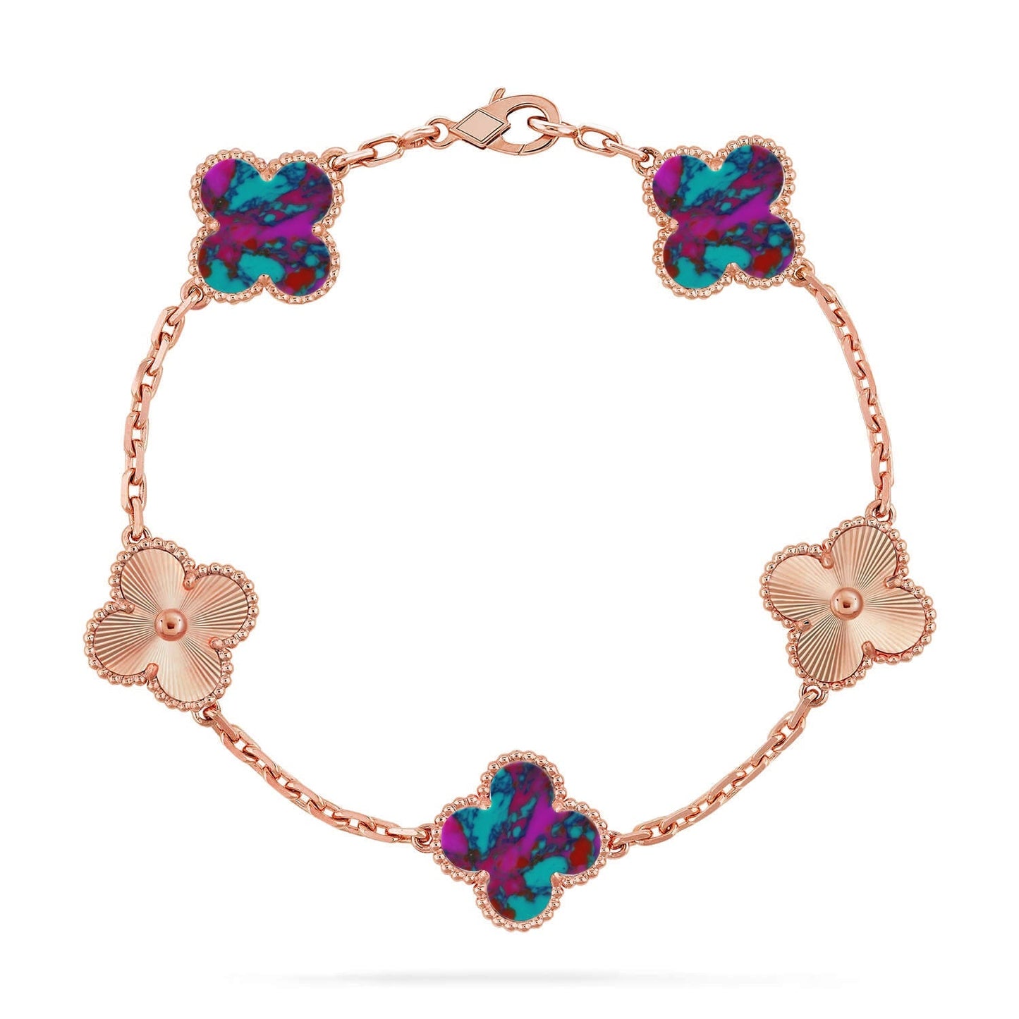 [Saipan]LUCKY CLOVER 5-MOTIF BRACELET - MULTI-GEM COLLECTION