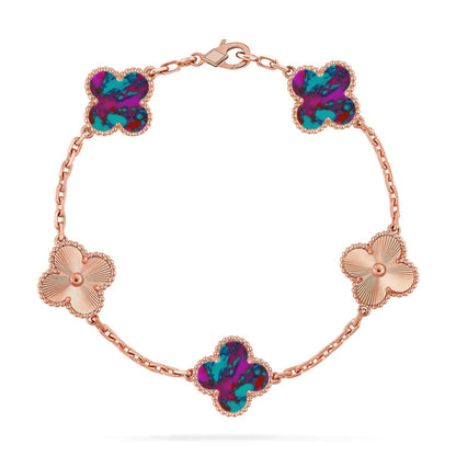 [Saipan]LUCKY CLOVER 5-MOTIF BRACELET - MULTI-GEM COLLECTION