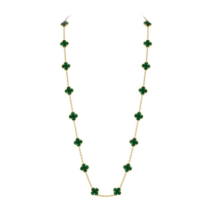 [Saipan]CLASSIC 20-MOTIF LUCKY CLOVER LONG NECKLACE GOLD COLLECTION