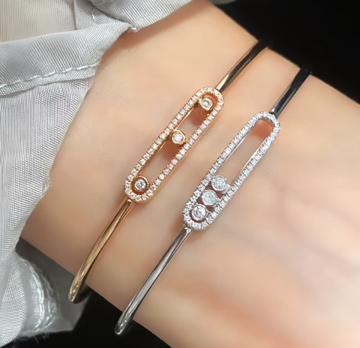 [Saipan]MOVE PAVÉ DIAMOND BANGLE BRACELET M