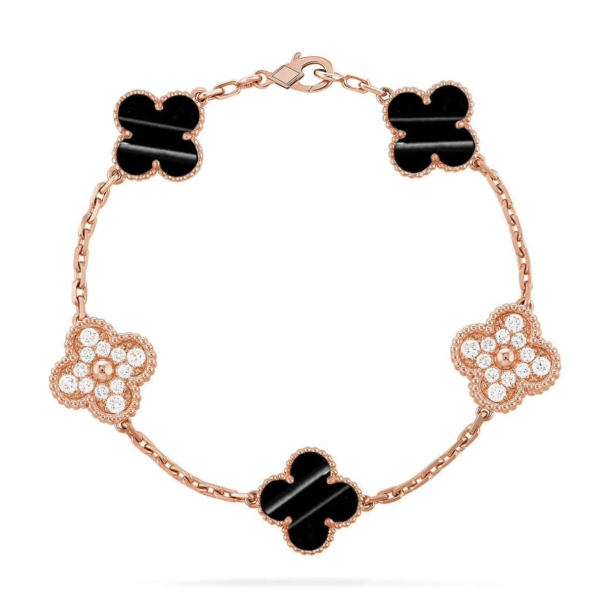 [Saipan]LUCKY CLOVER 5-MOTIF BRACELET - PULSE STONE COLLECTION