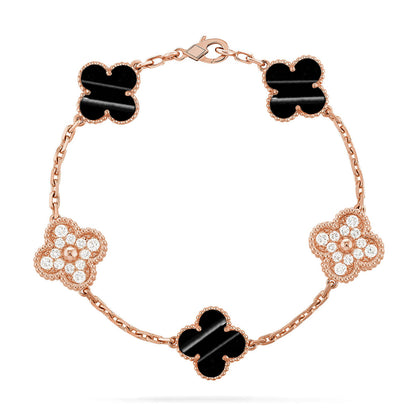 [Saipan]LUCKY CLOVER 5-MOTIF BRACELET - PULSE STONE COLLECTION