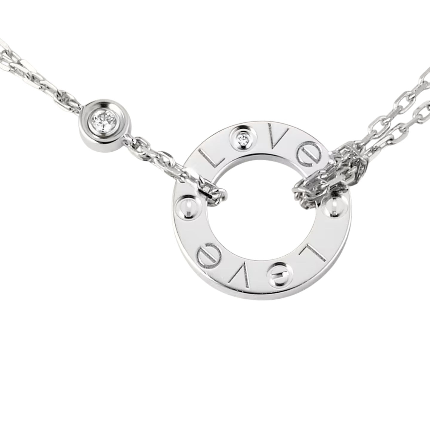 [Saipan]LOVE CIRCULAR PENDANT 2-DIAMOND NECKLACE