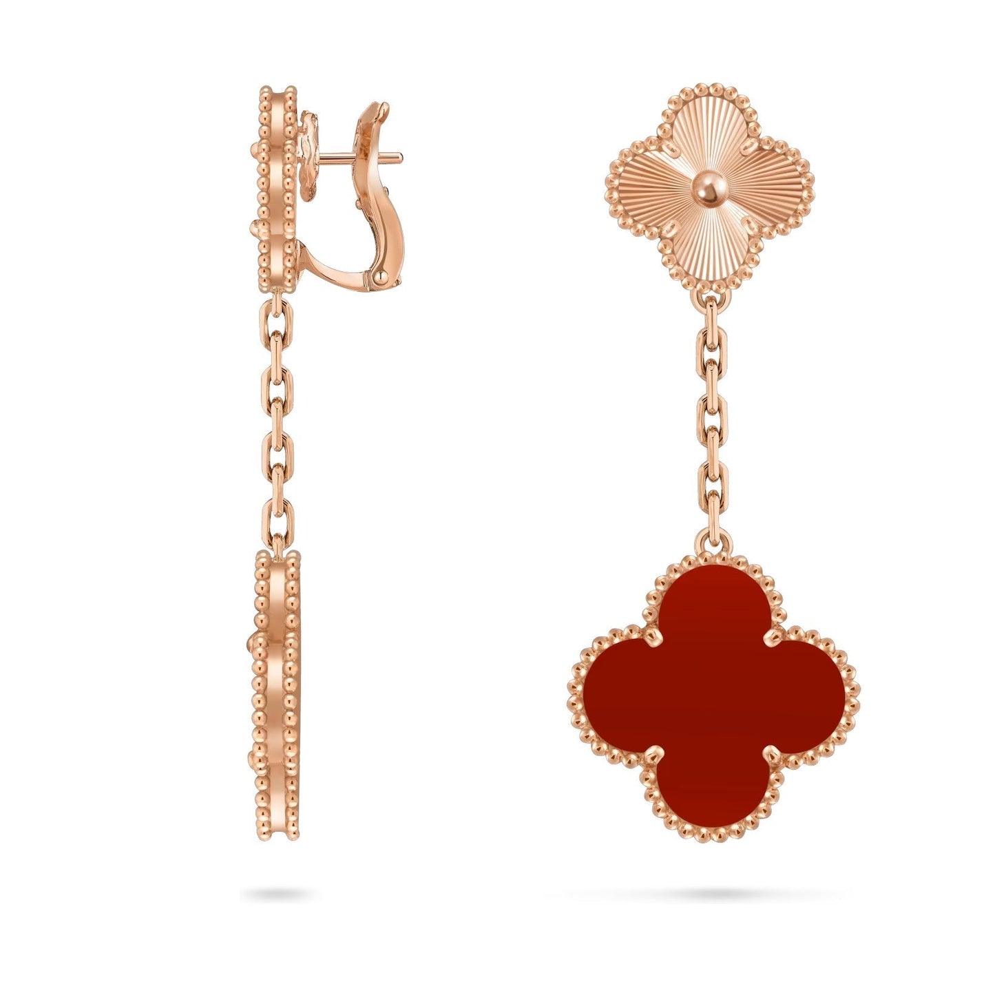 [Saipan]CLOVER DUAL-MOTIF STATEMENT STUD EARRINGS - DOUBLE-CHARM COLLECTION