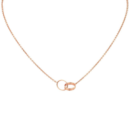 [Saipan]LOVE DOUBLE-RING INTERLOCKED NECKLACE