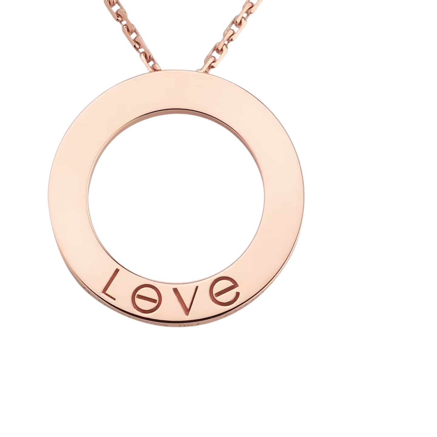 [Saipan]LOVE LARGE CIRCULAR PENDANT NECKLACE