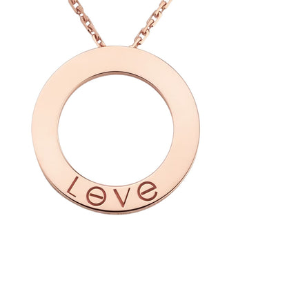 [Saipan]LOVE LARGE CIRCULAR PENDANT NECKLACE