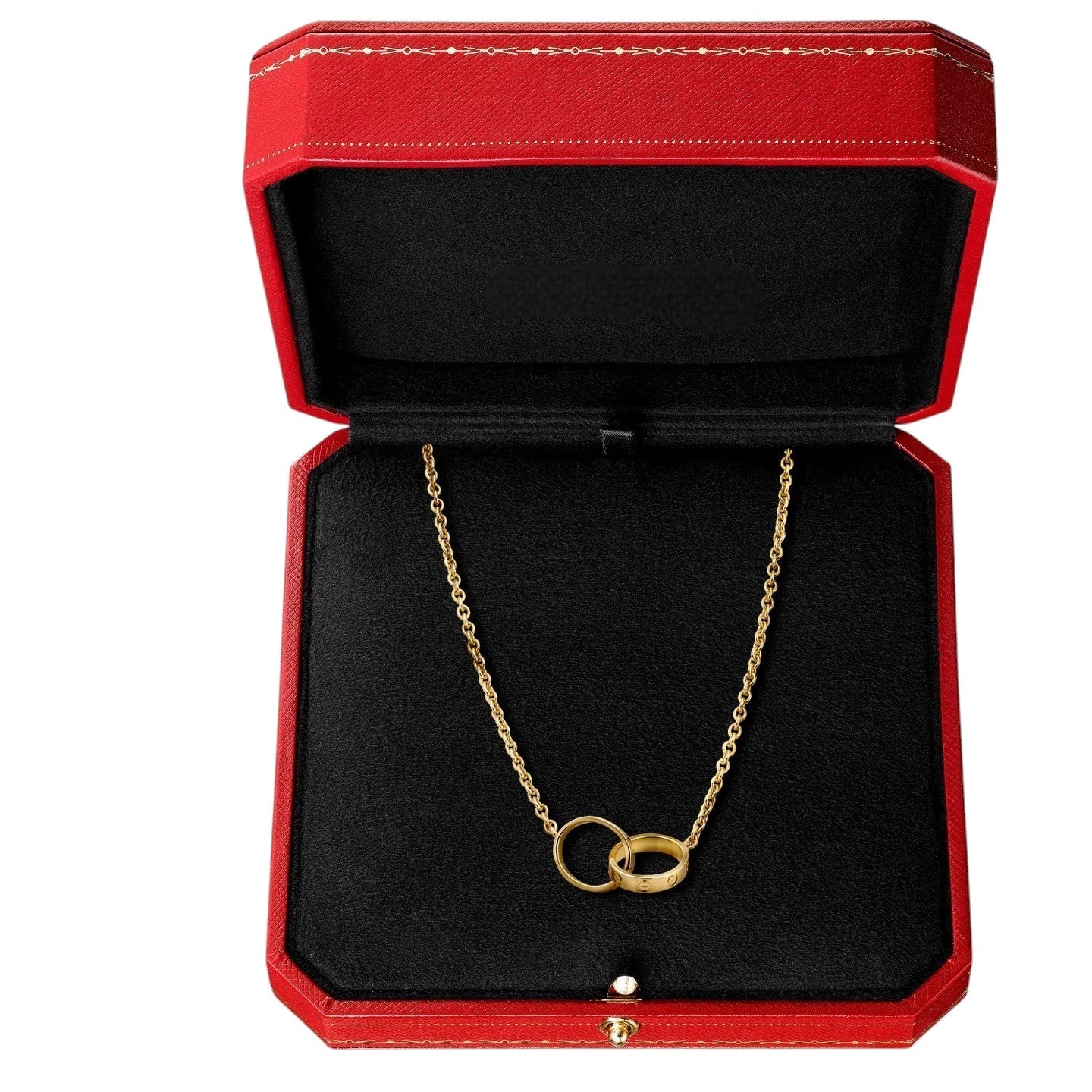 [Saipan]LOVE DOUBLE-RING INTERLOCKED NECKLACE