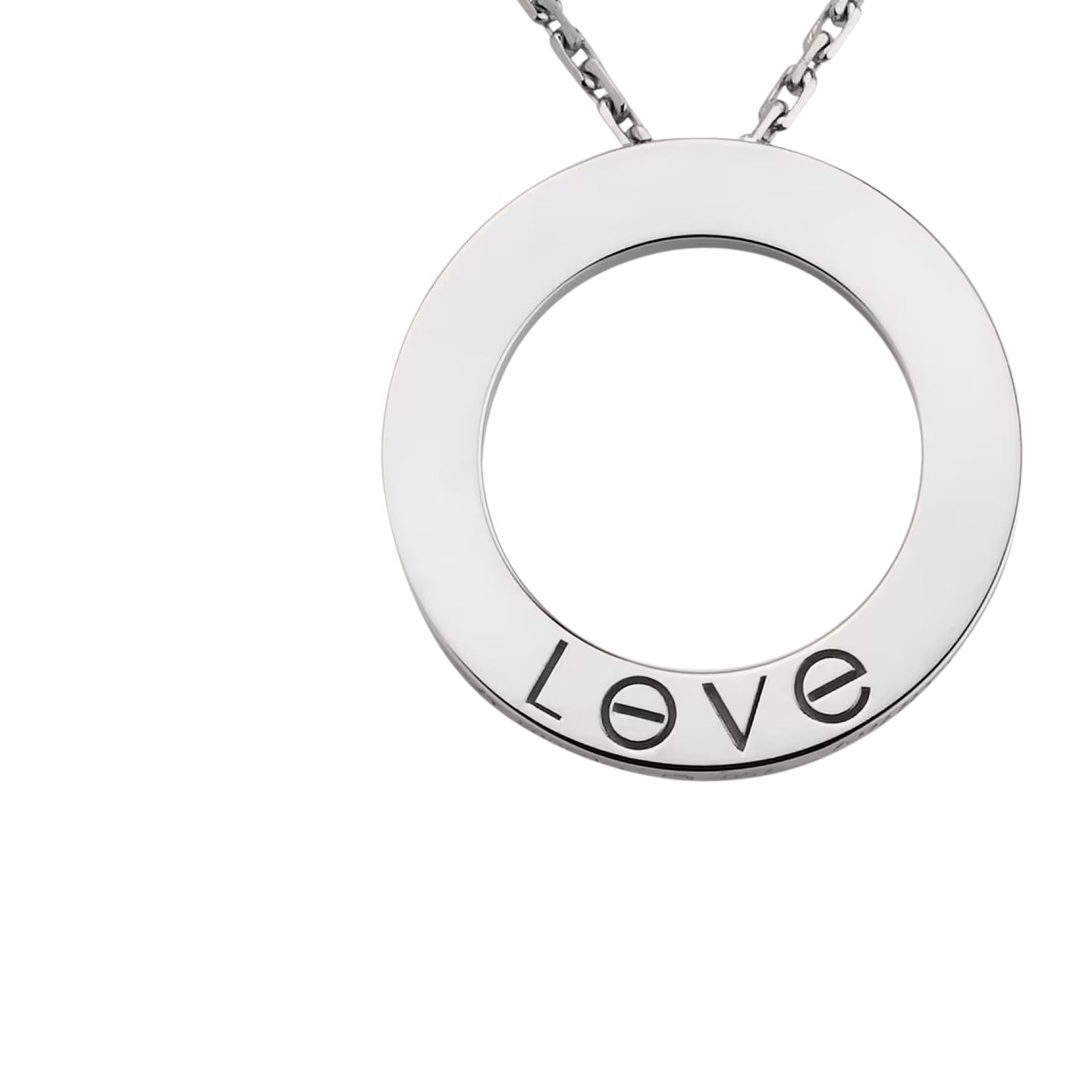 [Saipan]LOVE LARGE CIRCULAR PENDANT NECKLACE